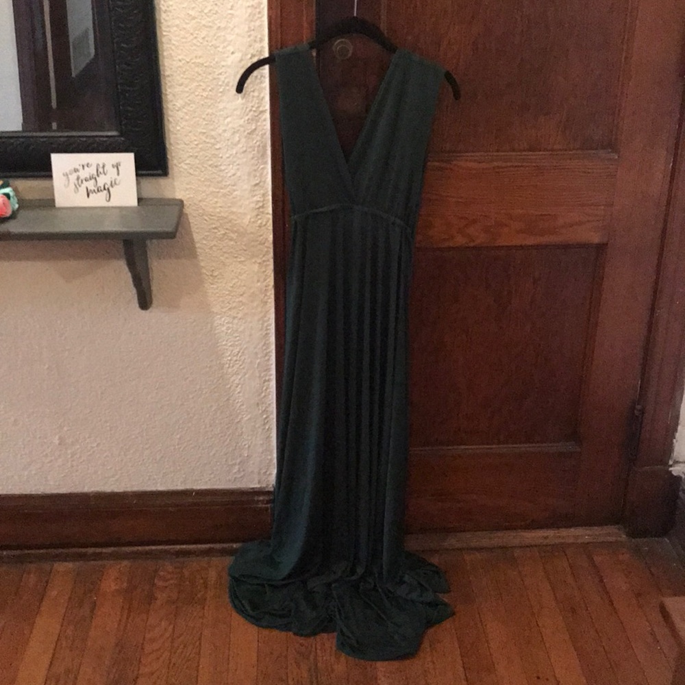 Forest green convertible maxi dress